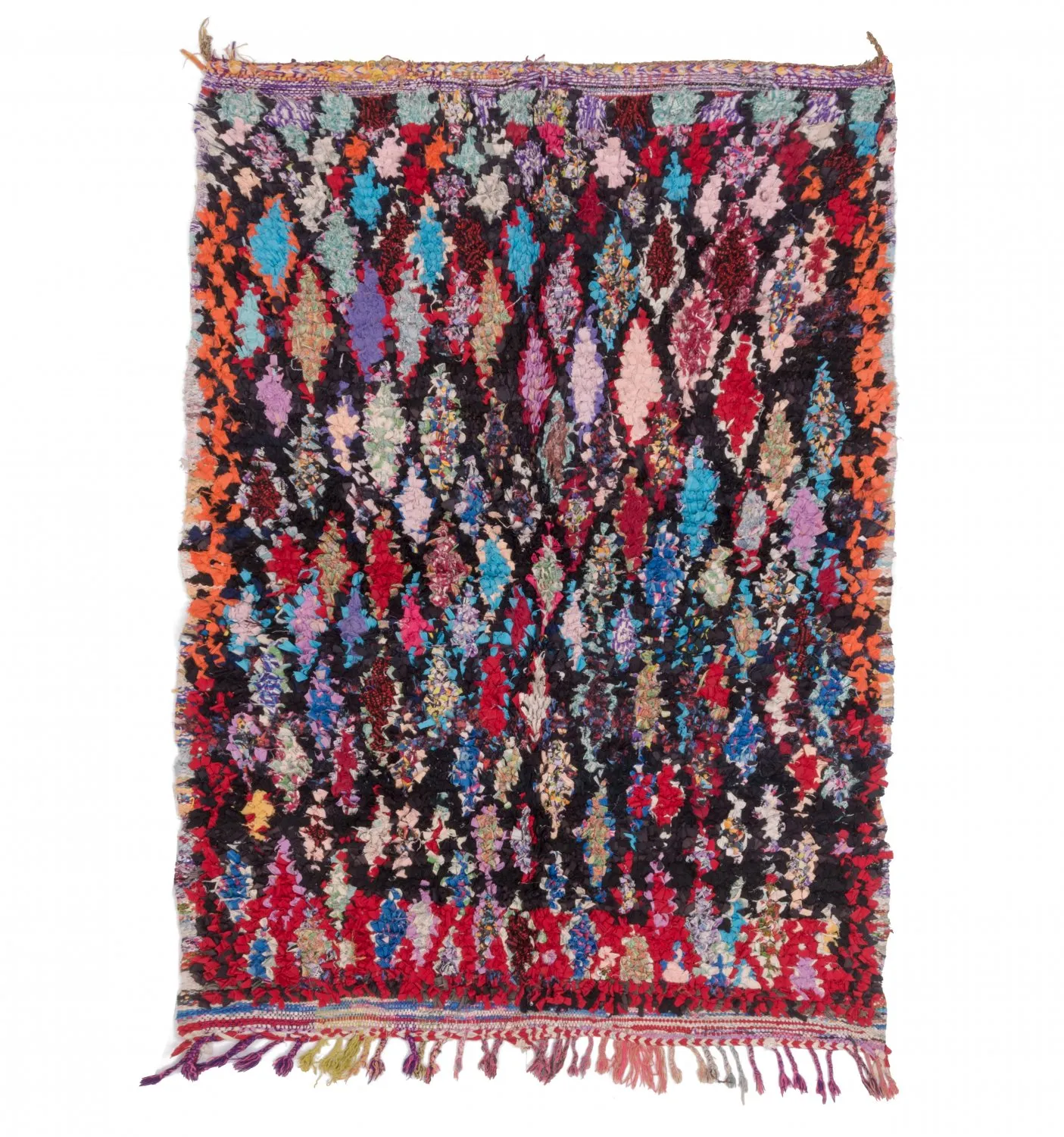 Marokkolainen Kilim matto Boucherouite 185 x 125 cm