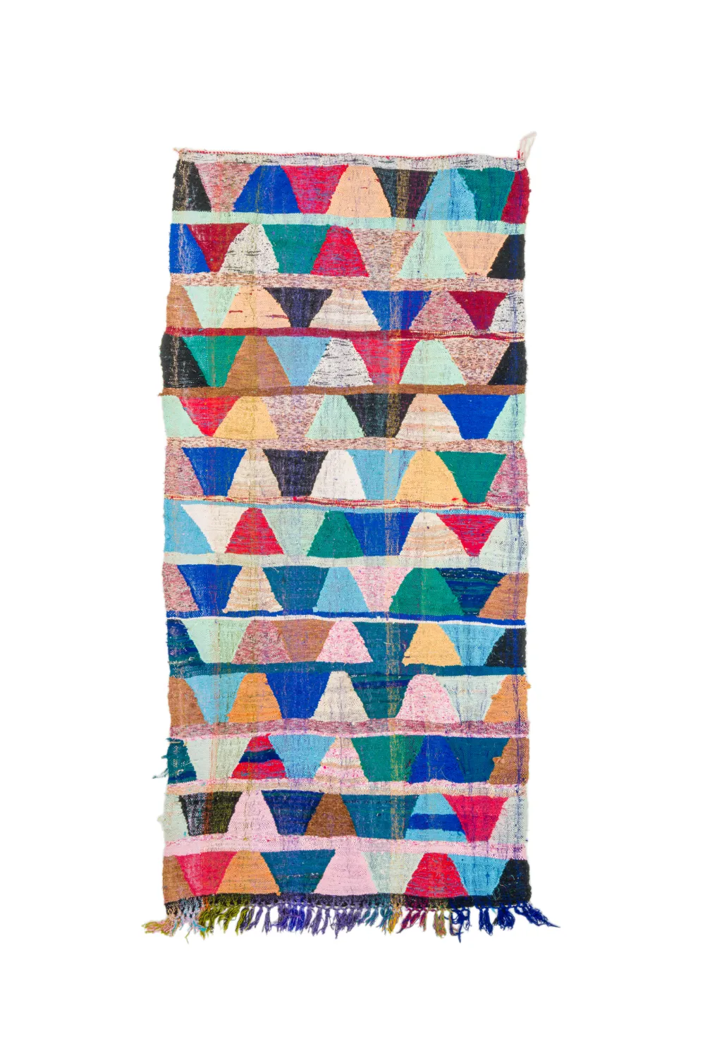 Marokkolainen Kilim matto Boucherouite 140 x 290 cm