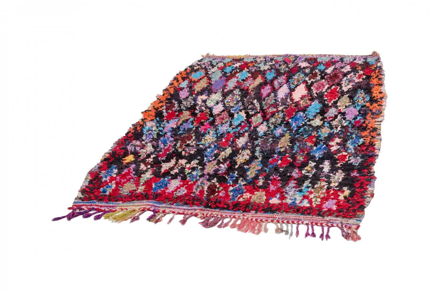 Marokkolainen Kilim matto Boucherouite 185 x 125 cm
