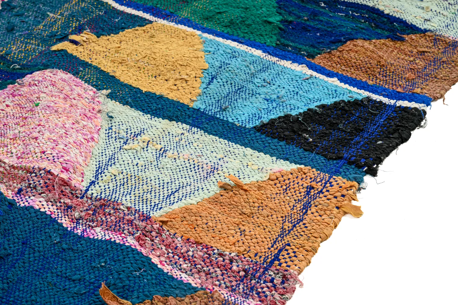 Marokkolainen Kilim matto Boucherouite 140 x 290 cm