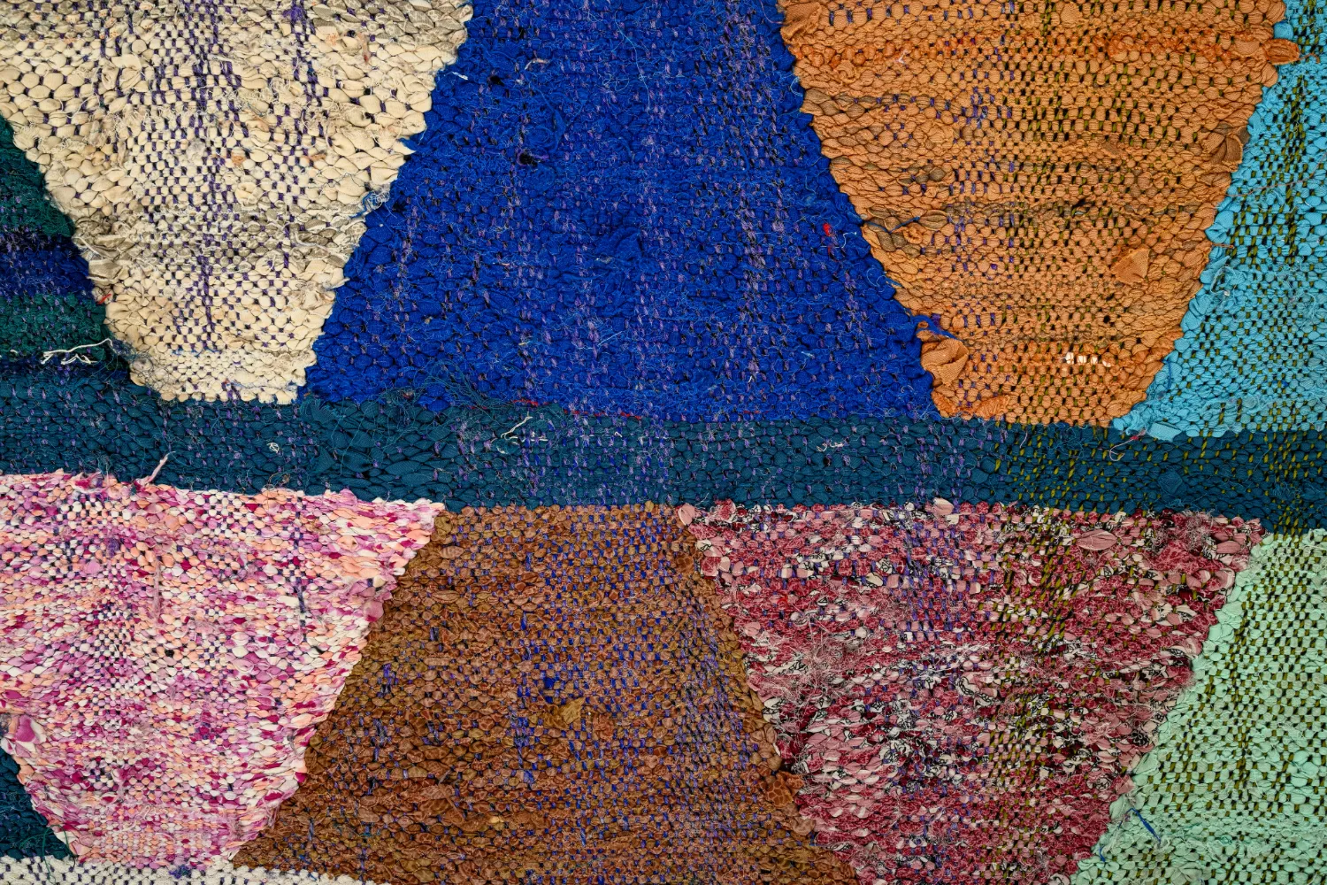 Marokkolainen Kilim matto Boucherouite 140 x 290 cm