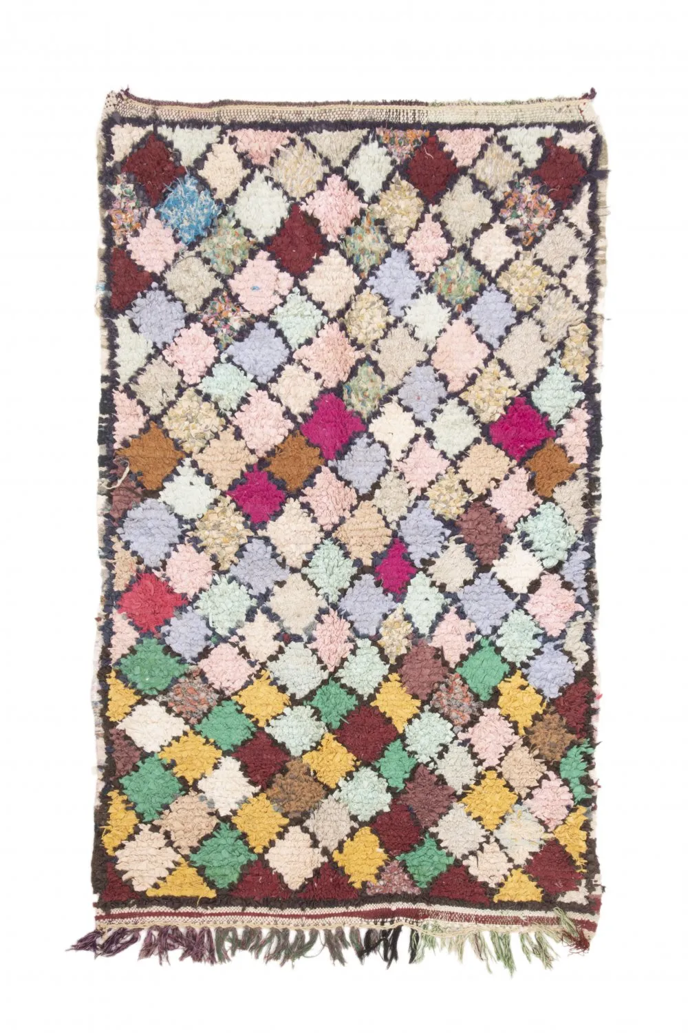 Marokkolainen Kilim matto Boucherouite 195 x 120 cm
