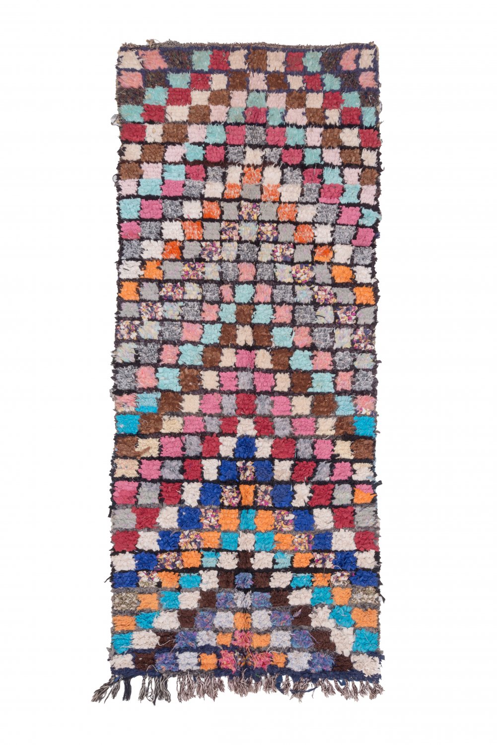 Marokkolainen Kilim matto Boucherouite 275 x 110 cm