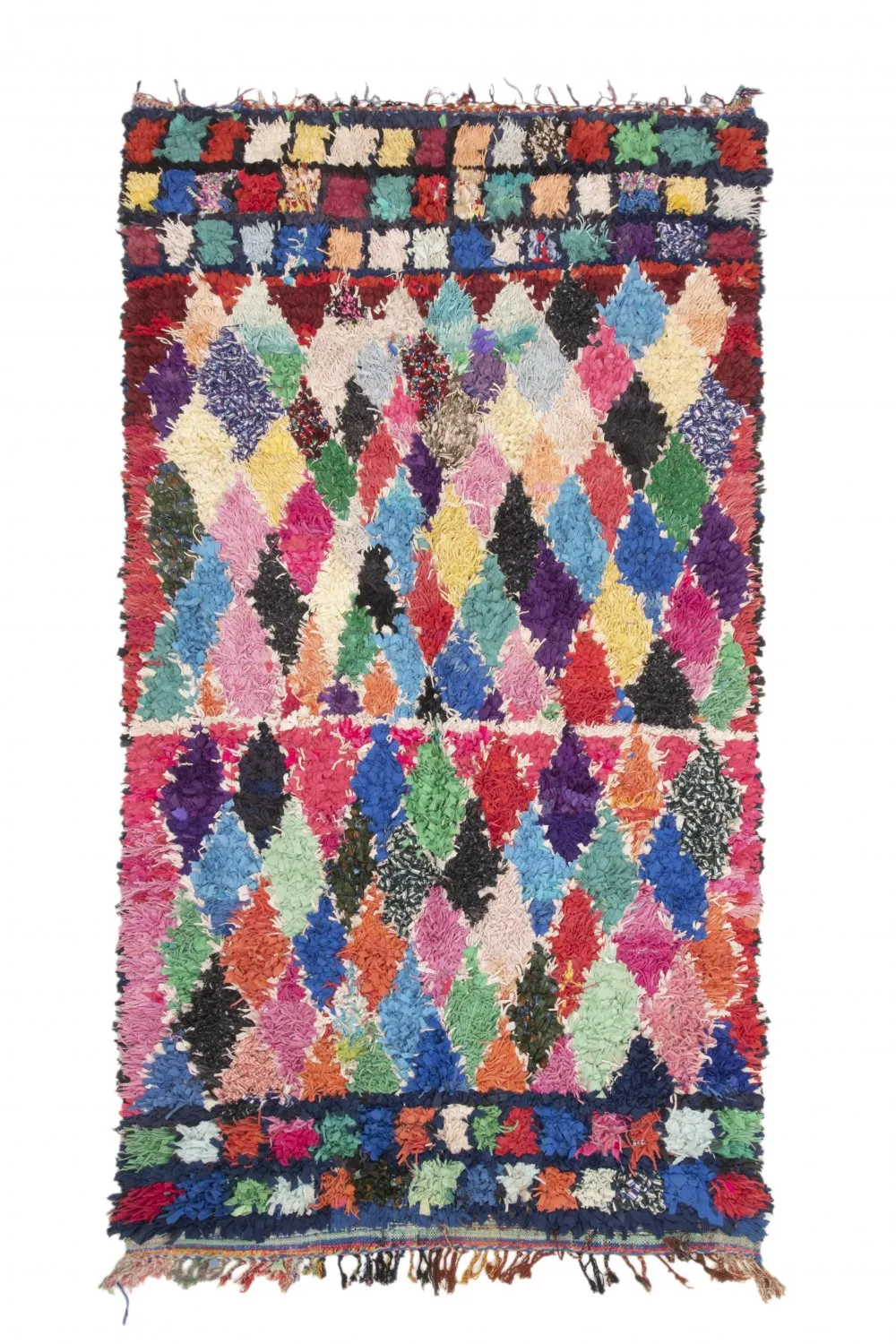 Marokkolainen Kilim matto Boucherouite 250 x 140 cm