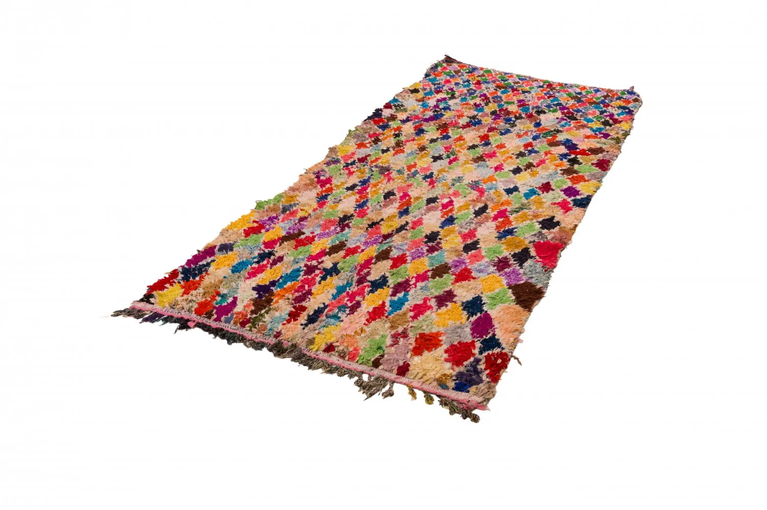 Marokkolainen Kilim matto Boucherouite 120 x 335 cm