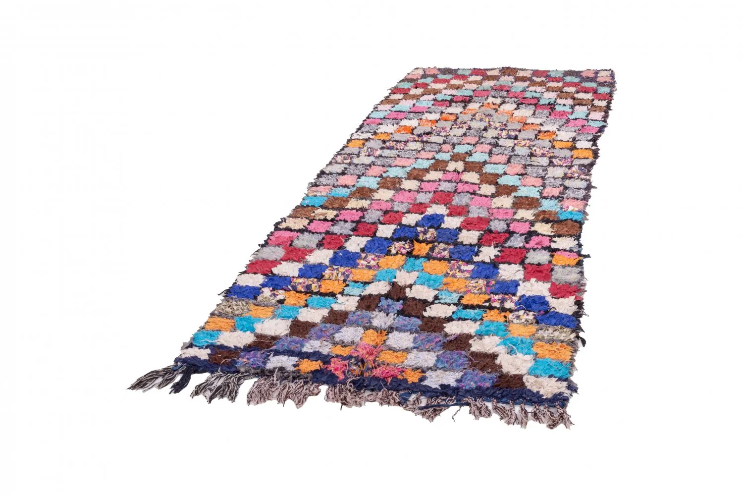 Marokkolainen Kilim matto Boucherouite 275 x 110 cm