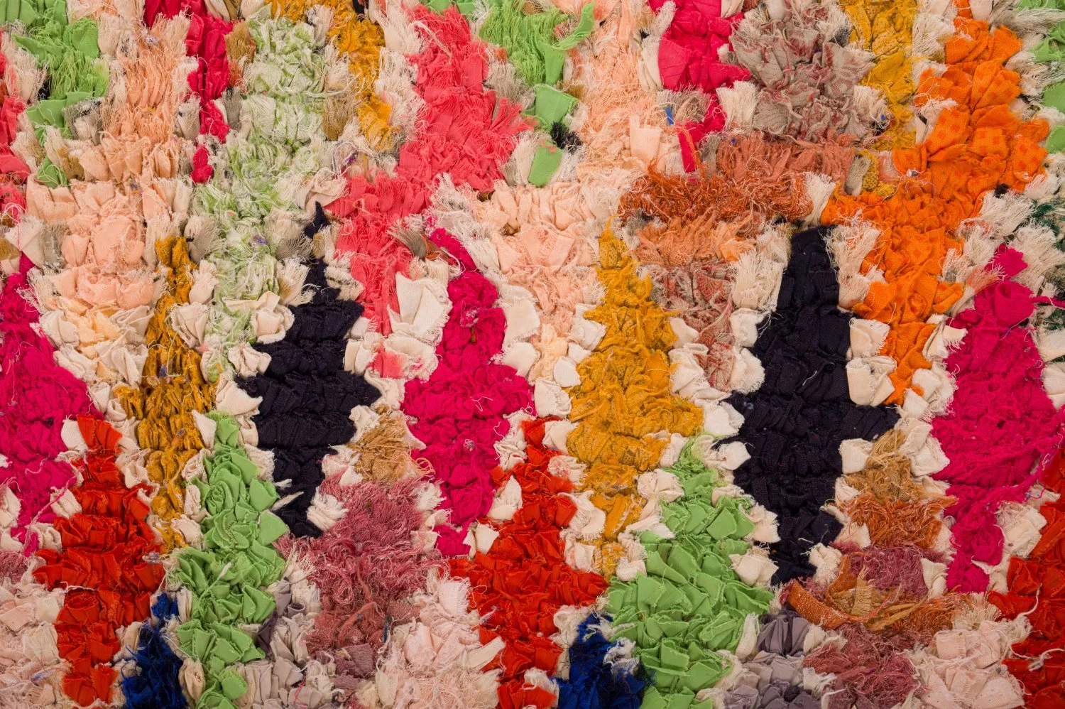 Marokkolainen Kilim matto Boucherouite 120 x 335 cm
