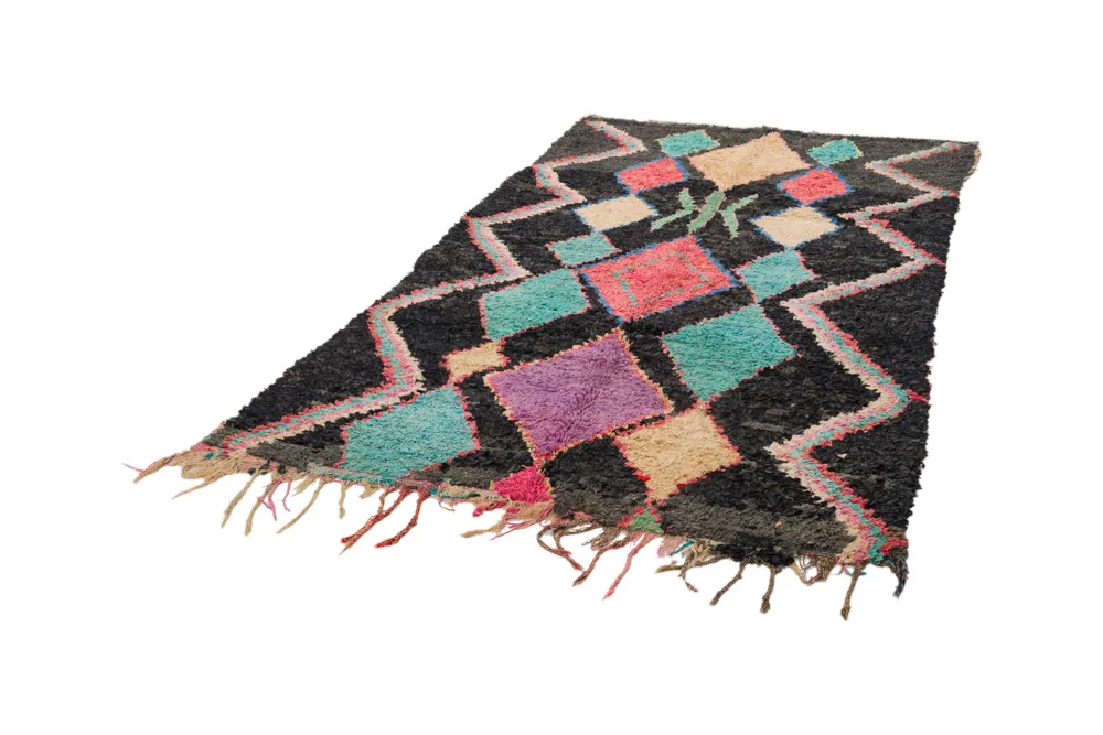 Marokkolainen Kilim matto Boucherouite 235 x 135 cm