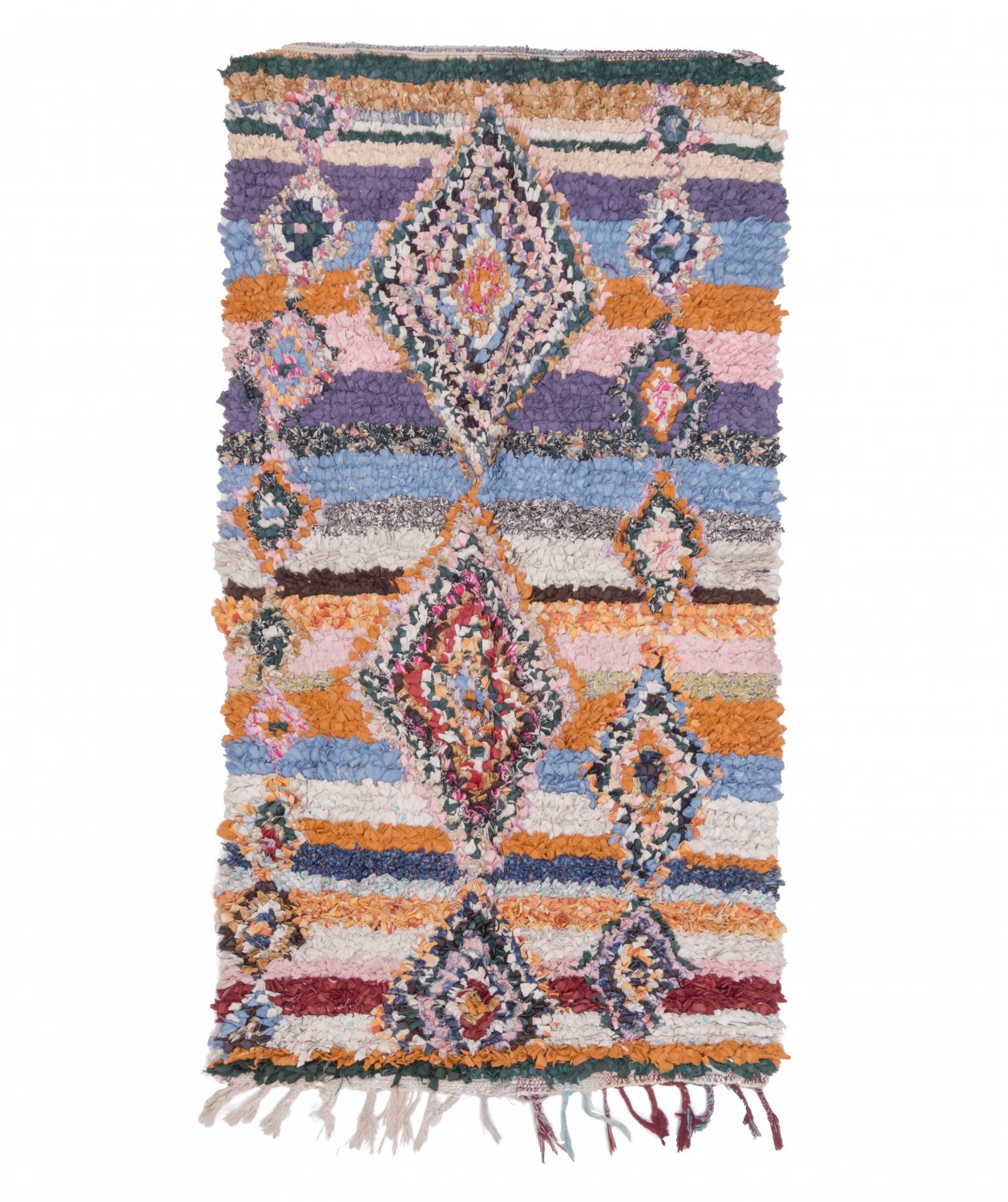 Marokkolainen Kilim matto Boucherouite 205 x 105 cm