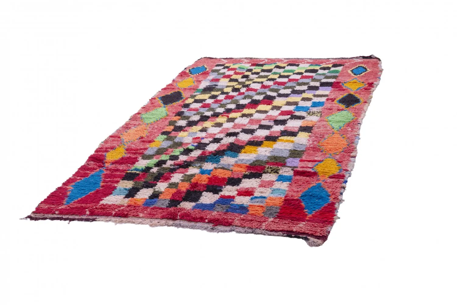 Marokkolainen Kilim matto Boucherouite 240 x 140 cm