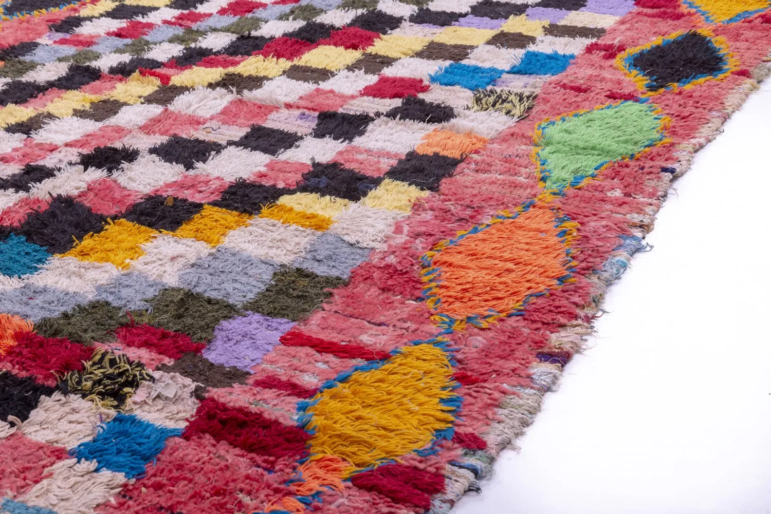 Marokkolainen Kilim matto Boucherouite 240 x 140 cm