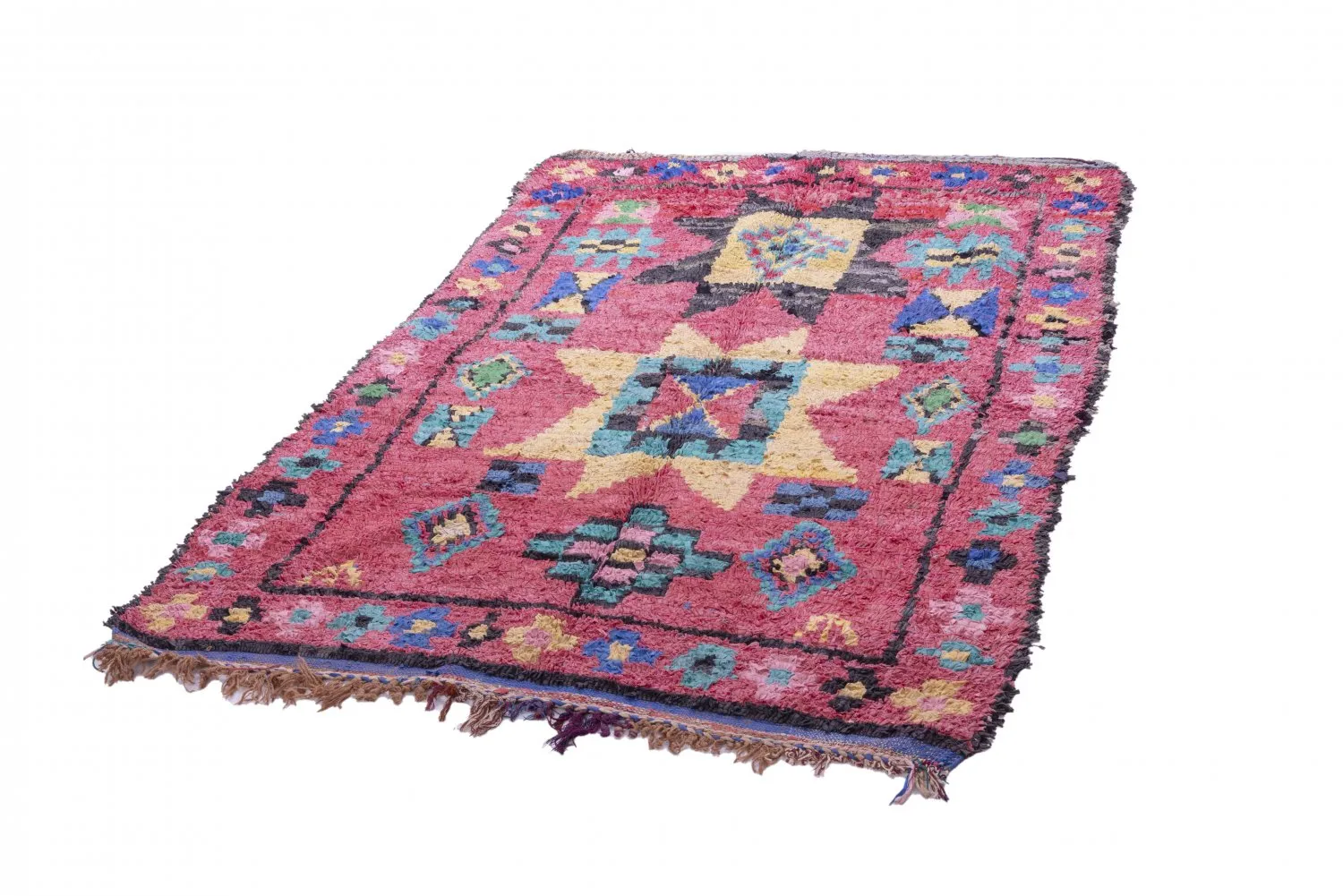 Marokkolainen Kilim matto Boucherouite 225 x 135 cm