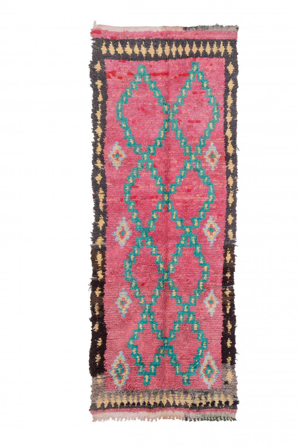 Marokkolainen Kilim matto Boucherouite 270 x 100 cm