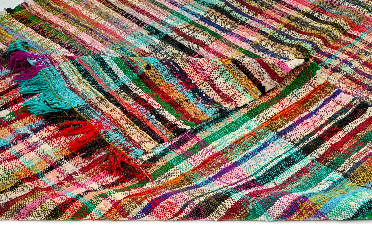 Marokkolainen Kilim matto Boucherouite 160 x 300 cm