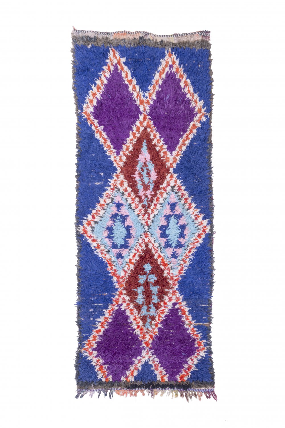 Marokkolainen Kilim matto Boucherouite 235 x 90 cm