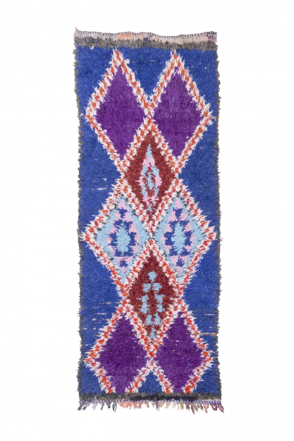 Marokkolainen Kilim matto Boucherouite 235 x 90 cm