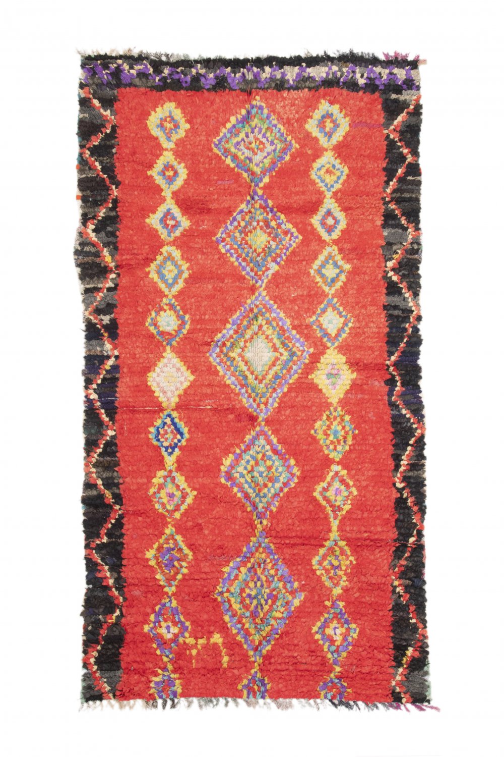 Marokkolainen Kilim matto Boucherouite 255 x 135 cm