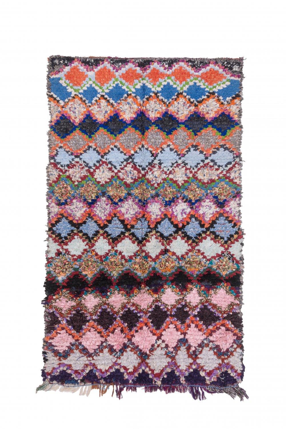 Marokkolainen Kilim matto Boucherouite 220 x 130 cm