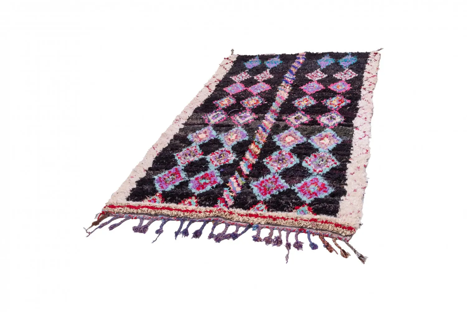 Marokkolainen Kilim matto Boucherouite 265 x 140 cm