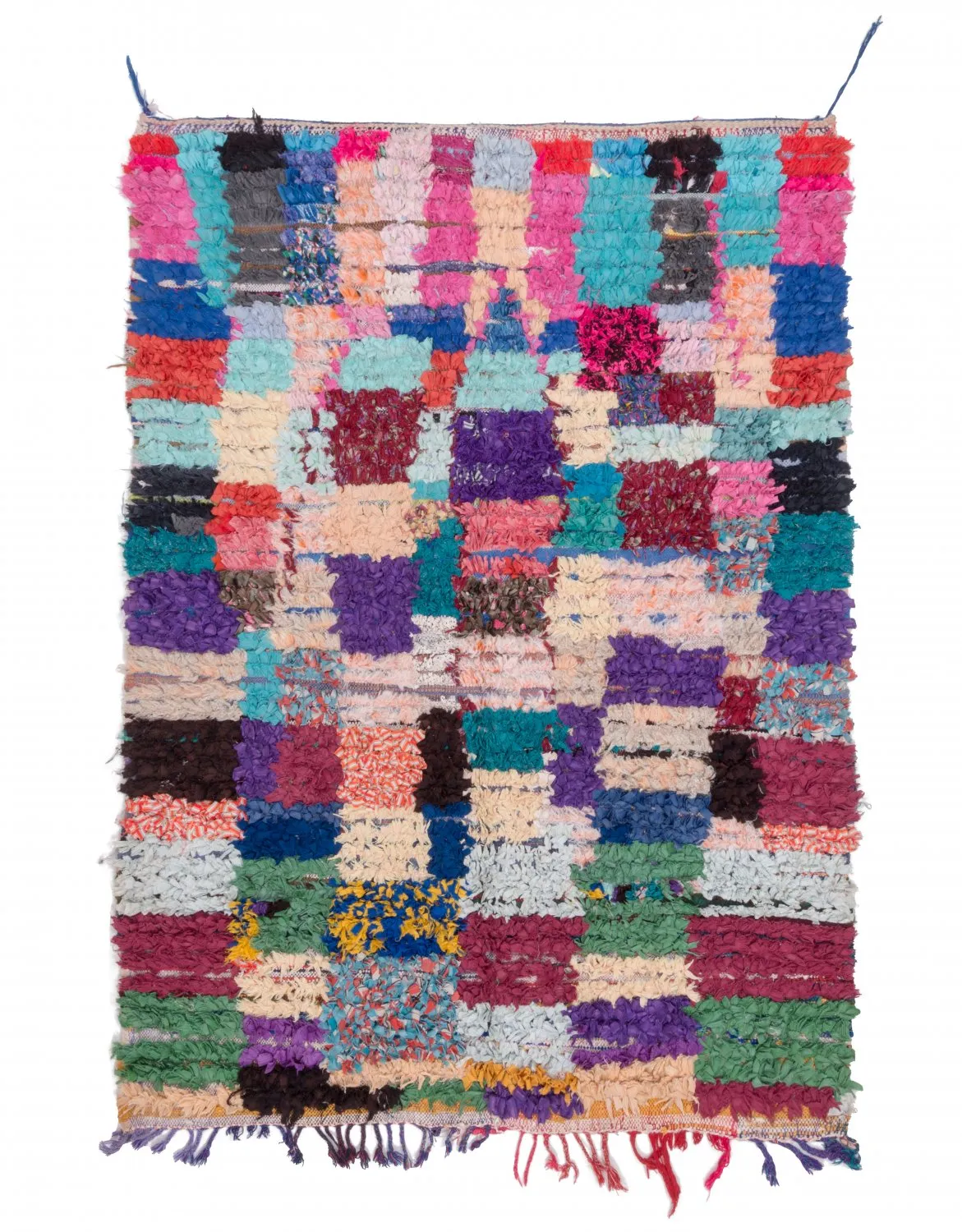 Marokkolainen Kilim matto Boucherouite 210 x 150 cm