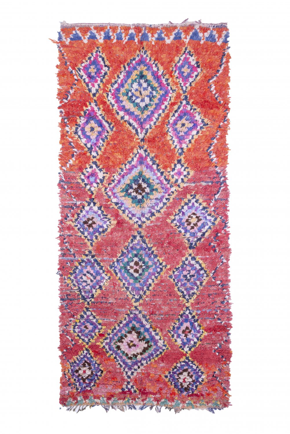 Marokkolainen Kilim matto Boucherouite 315 x 135 cm