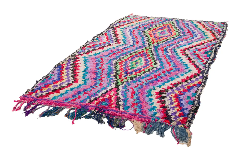 Marokkolainen Kilim matto Boucherouite 270 x 145 cm