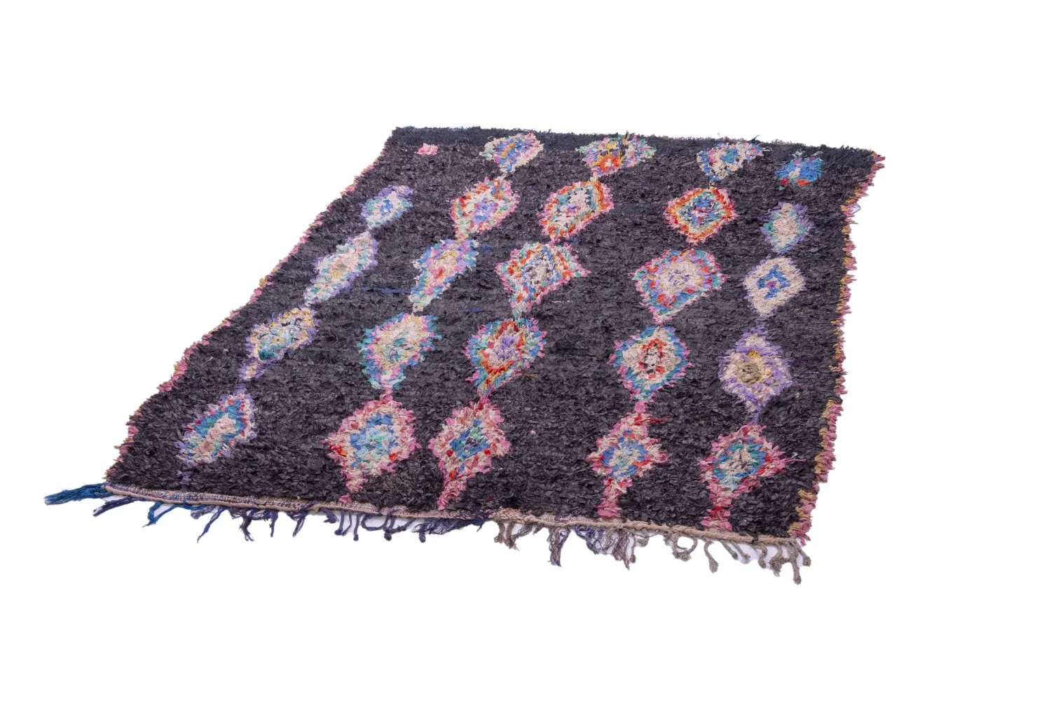 Marokkolainen Kilim matto Boucherouite 260 x 145 cm