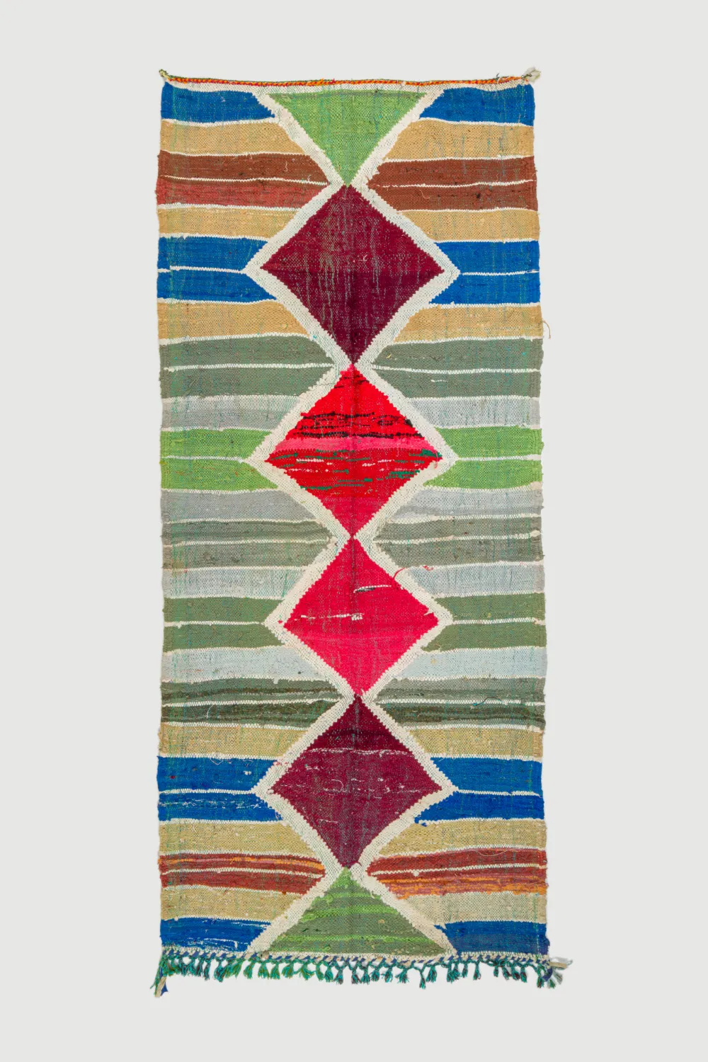 Marokkolainen Kilim matto Boucherouite 120 x 280 cm