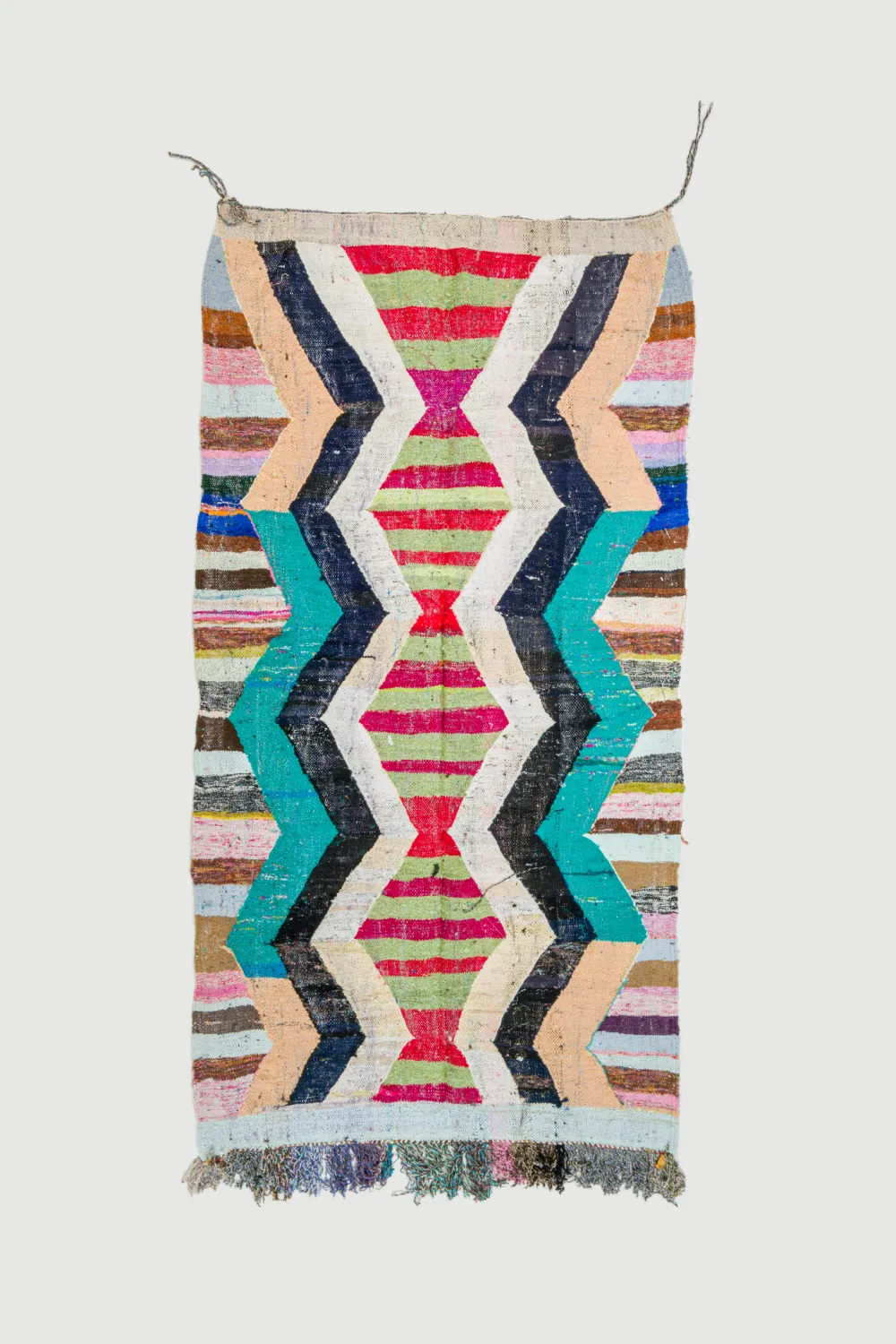 Marokkolainen Kilim matto Boucherouite 140 x 265 cm