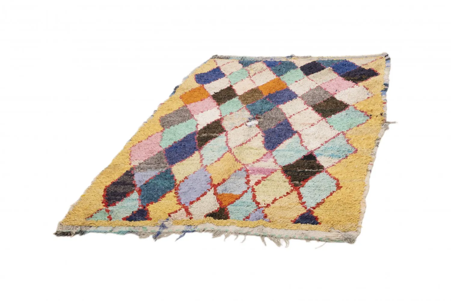 Marokkolainen Kilim matto Boucherouite 200 x 120 cm