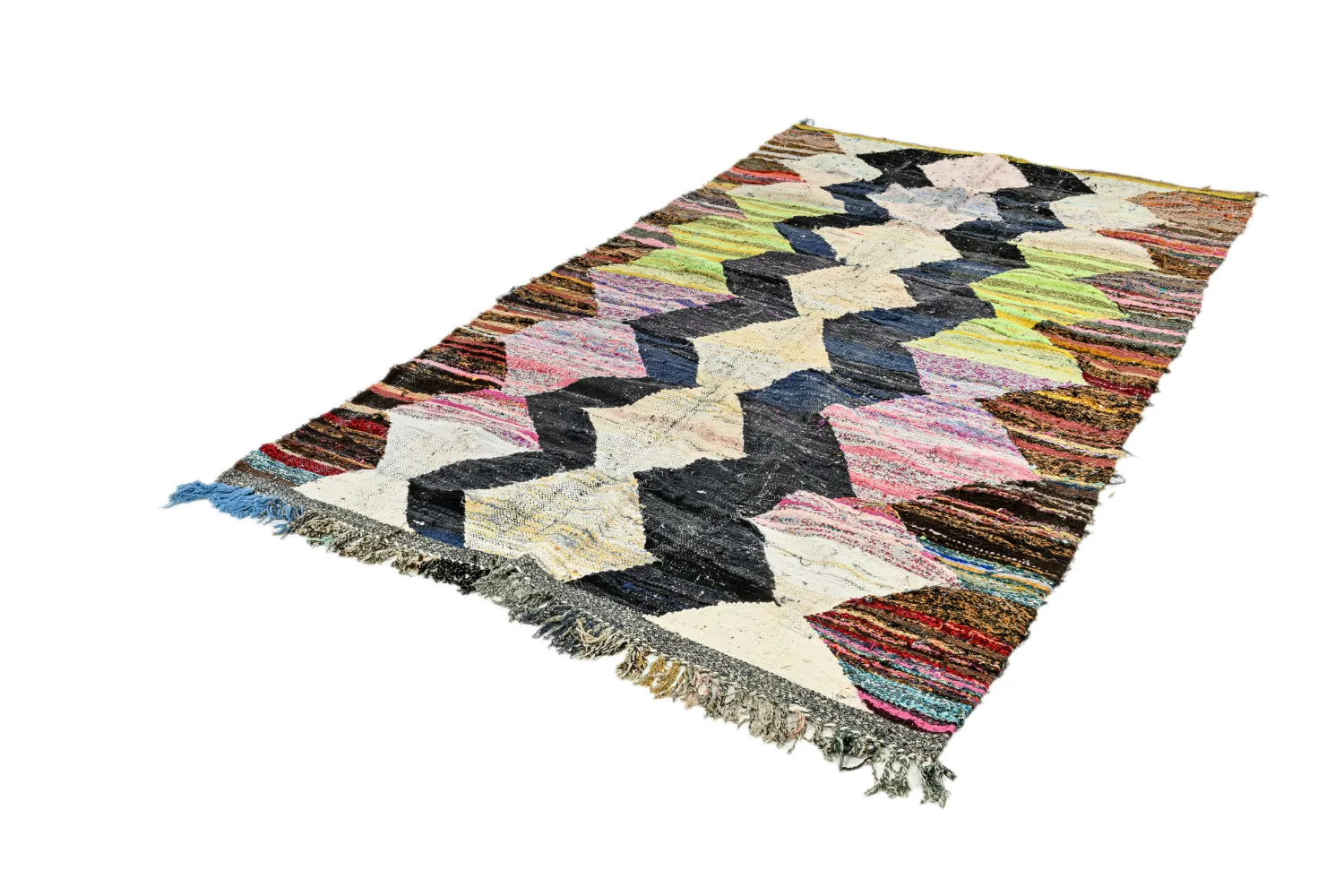 Marokkolainen Kilim matto Boucherouite 155 x 285 cm