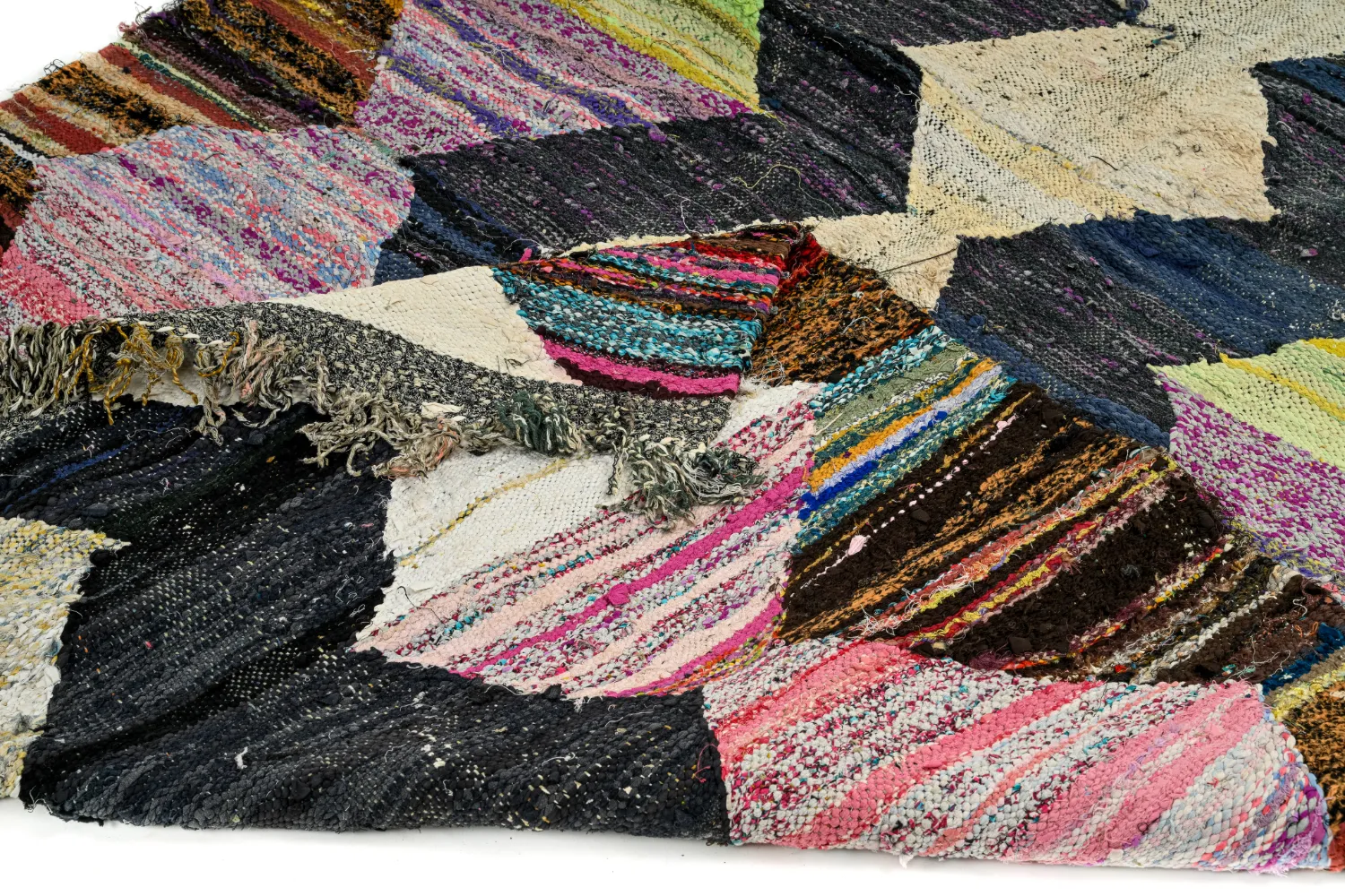 Marokkolainen Kilim matto Boucherouite 155 x 285 cm