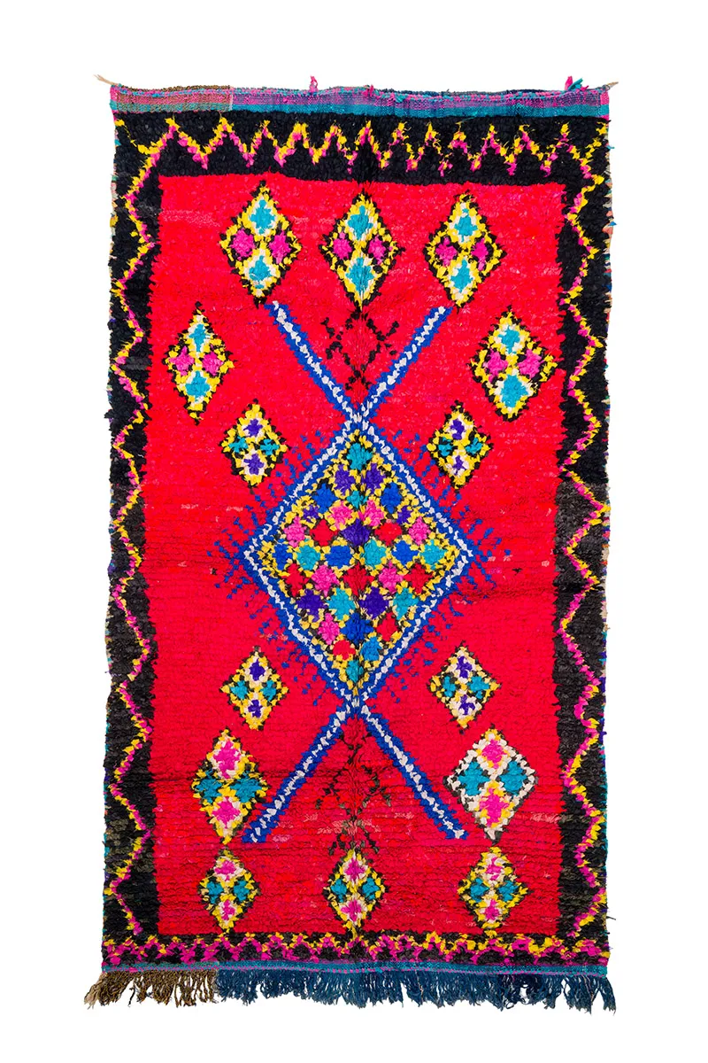 Marokkolainen Kilim matto Boucherouite 170 x 300 cm