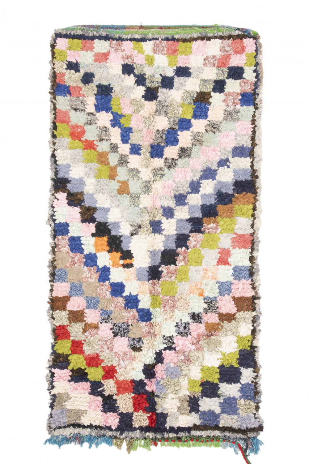 Marokkolainen Kilim matto Boucherouite 210 x 115 cm