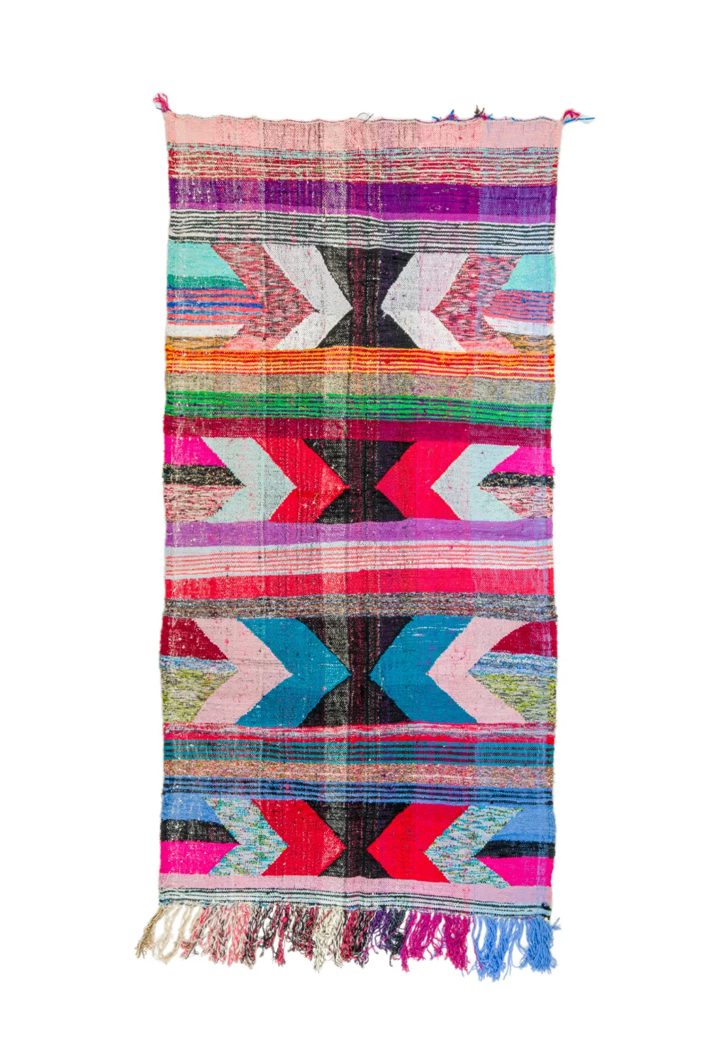 Marokkolainen Kilim matto Boucherouite 135 x 270 cm