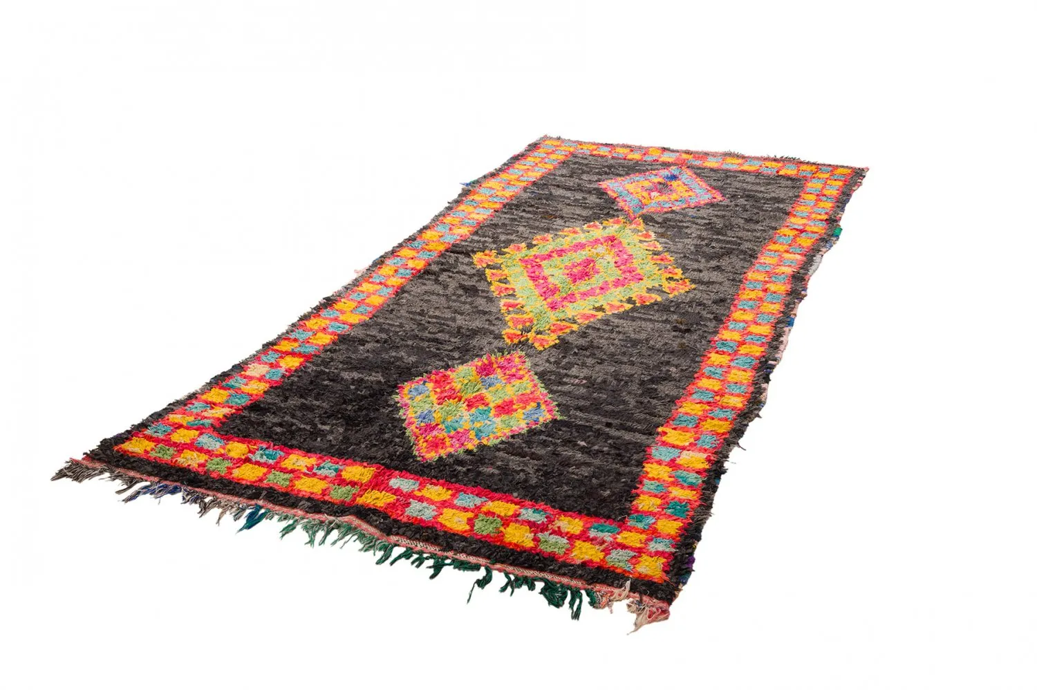Marokkolainen Kilim matto Boucherouite 135 x 290 cm