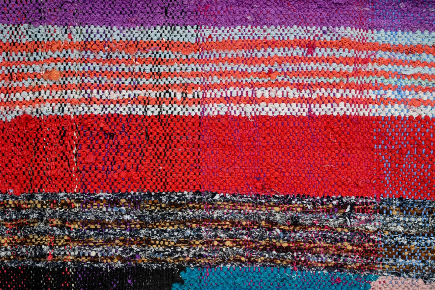 Marokkolainen Kilim matto Boucherouite 135 x 270 cm