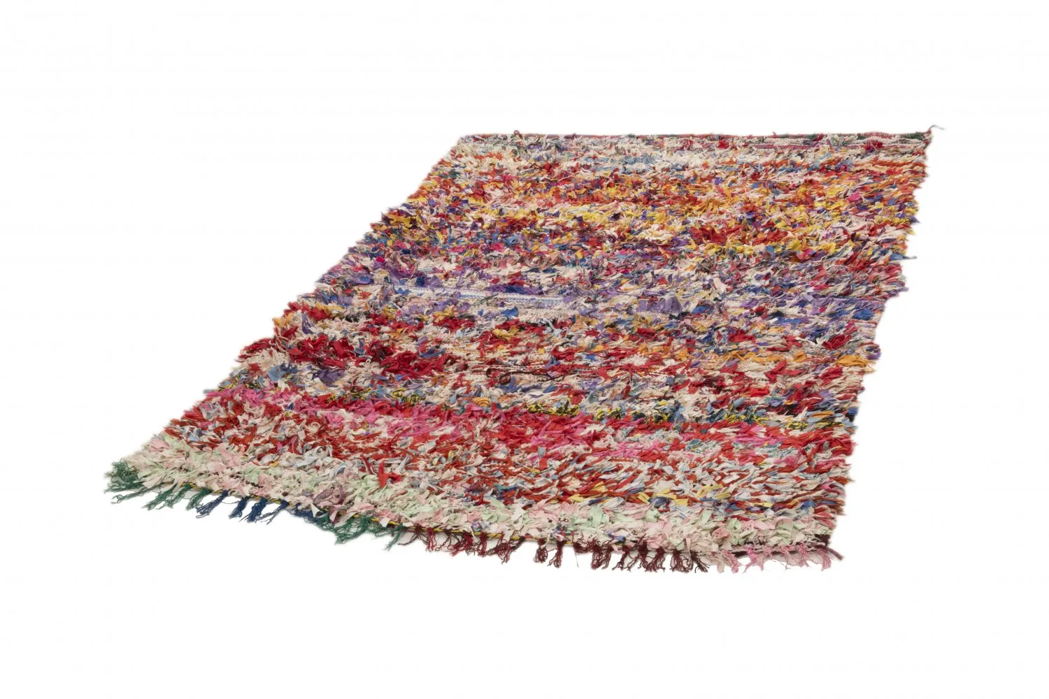 Marokkolainen Kilim matto Boucherouite 205 x 140 cm