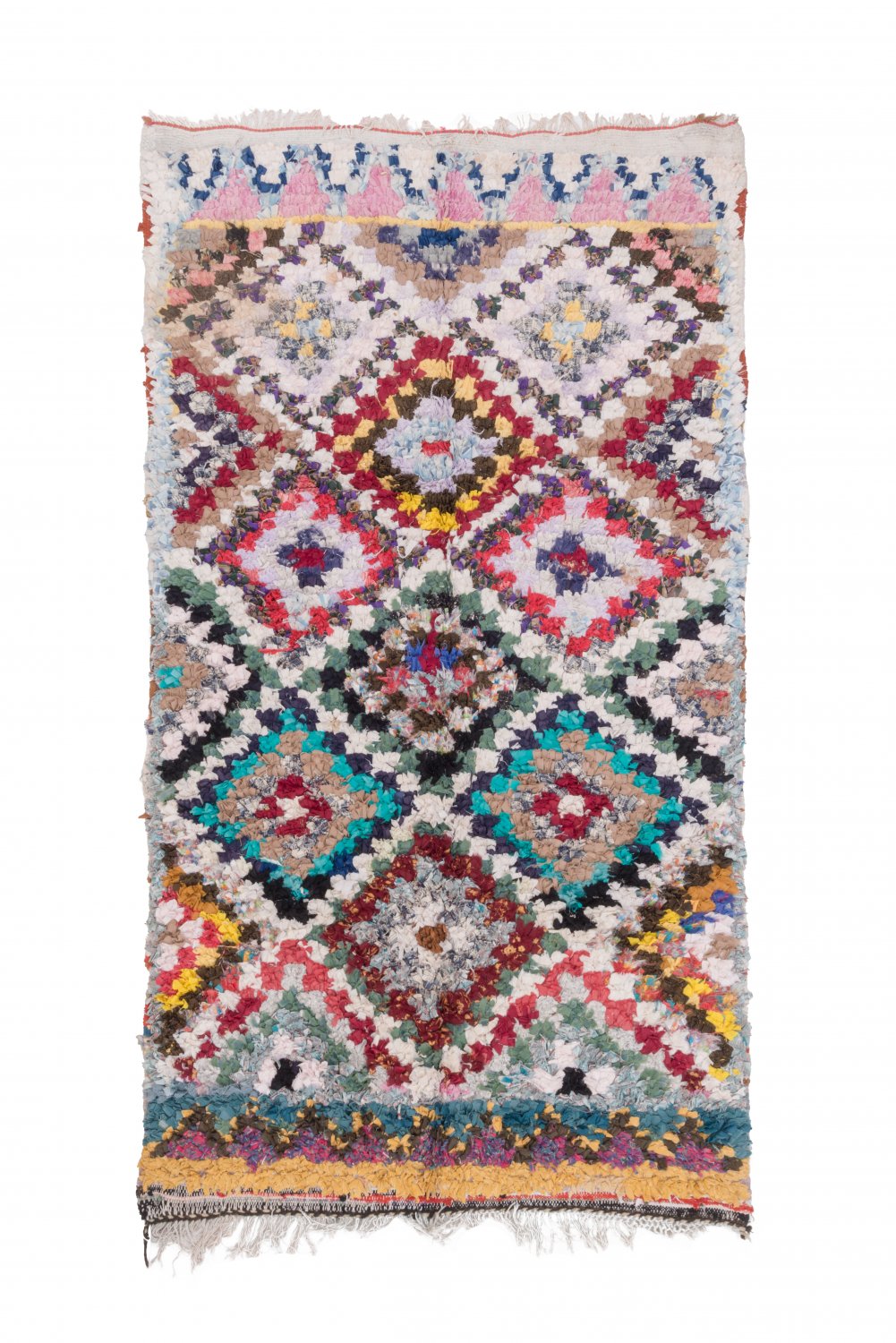 Marokkolainen Kilim matto Boucherouite 235 x 130 cm