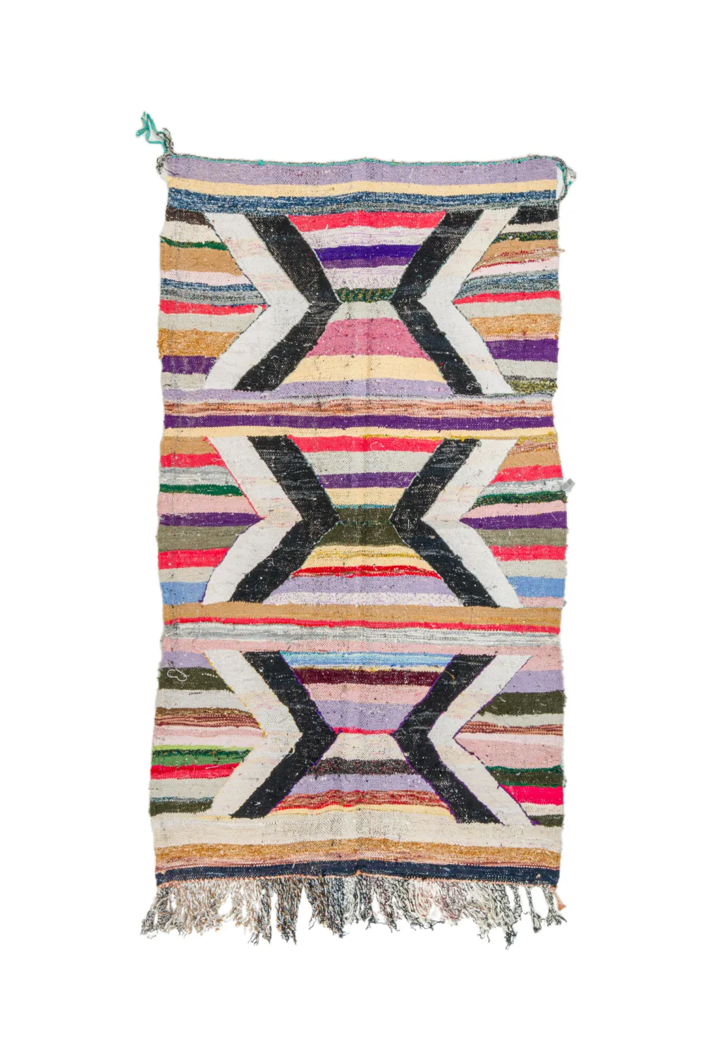 Marokkolainen Kilim matto Boucherouite 125 x 230 cm