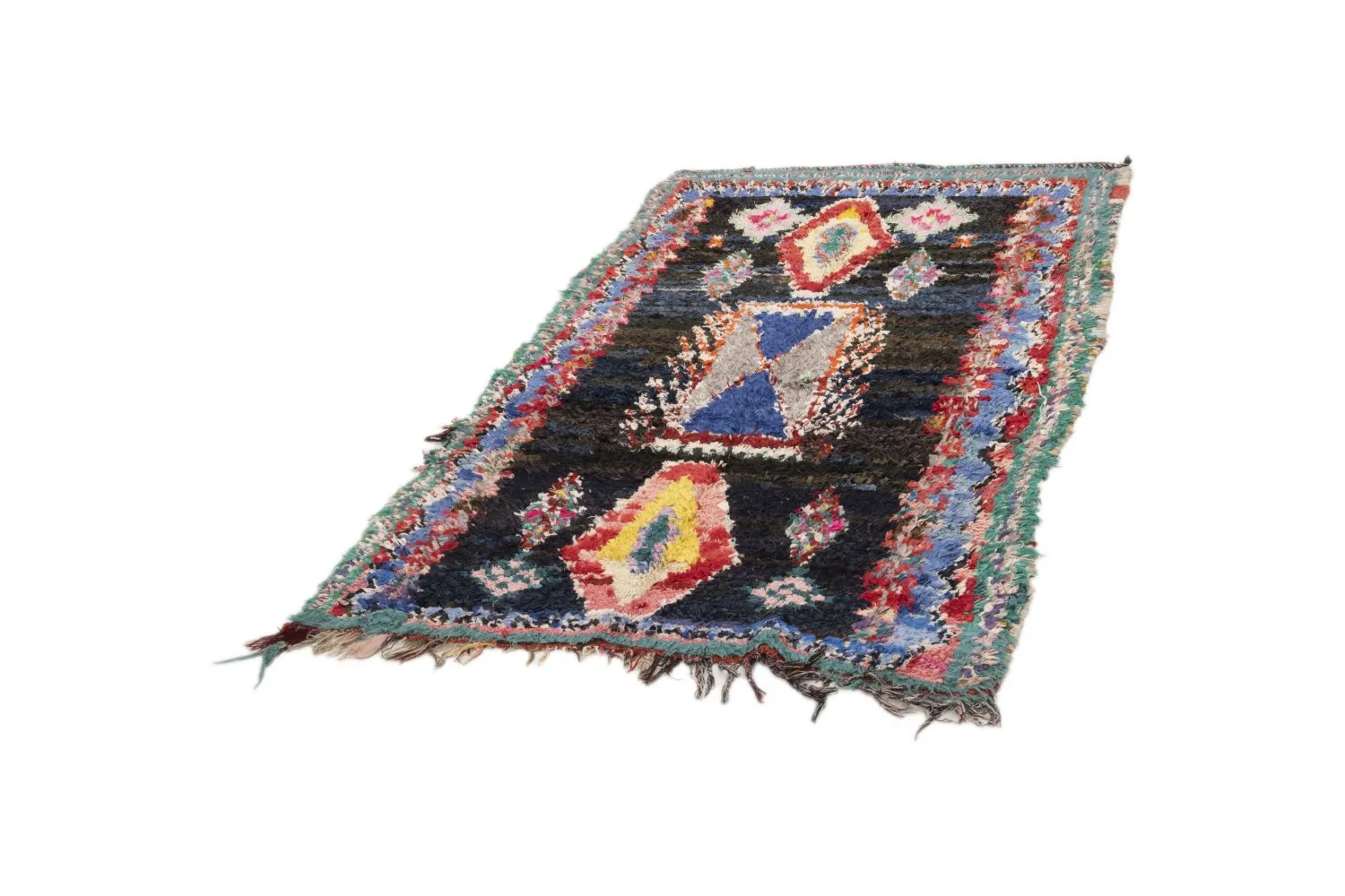 Marokkolainen Kilim matto Boucherouite 235 x 120 cm