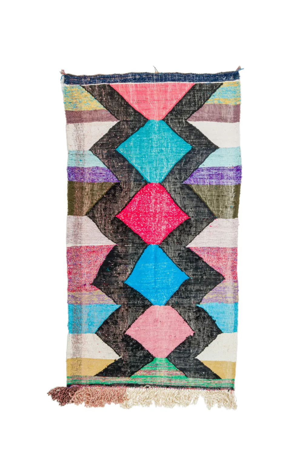Marokkolainen Kilim matto Boucherouite 120 x 230 cm