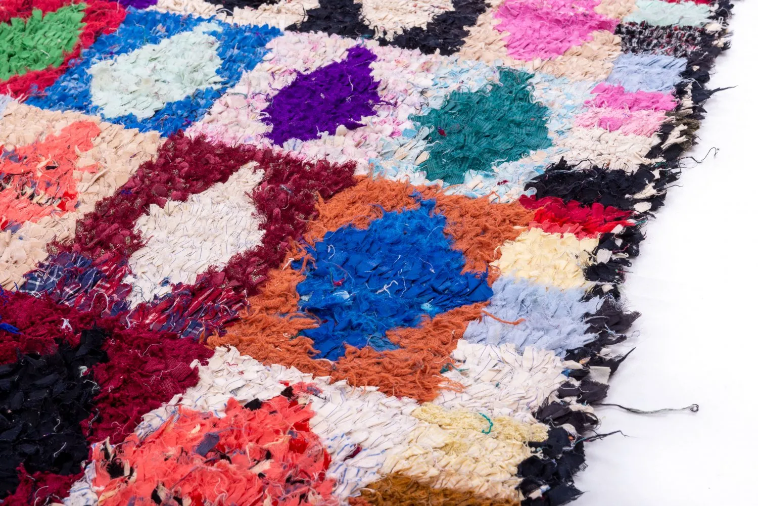Marokkolainen Kilim matto Boucherouite 255 x 145 cm