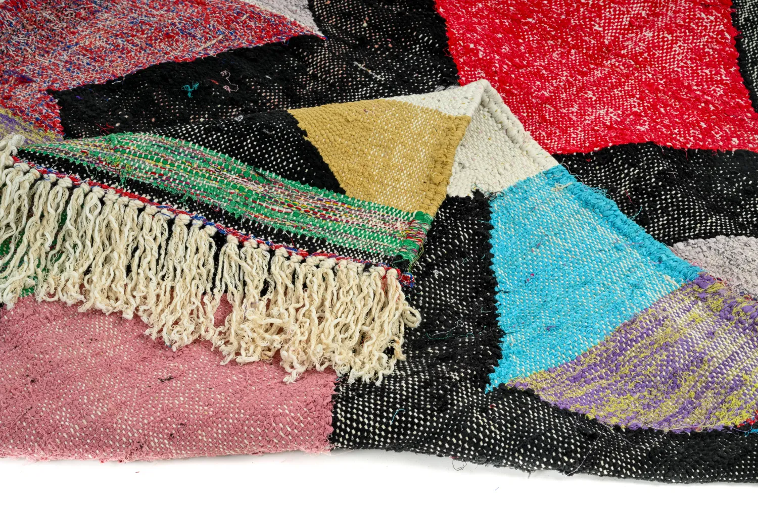 Marokkolainen Kilim matto Boucherouite 120 x 230 cm
