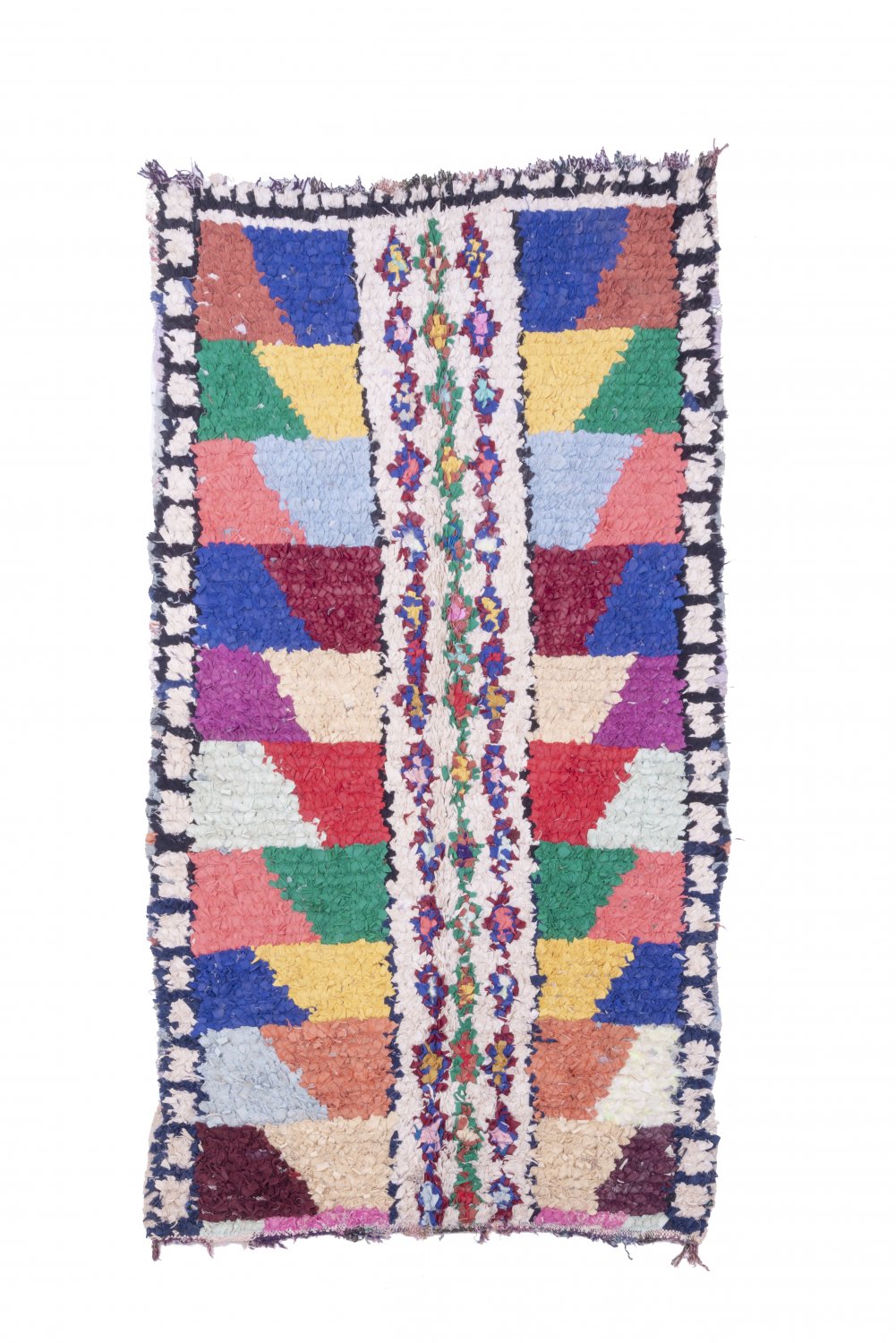 Marokkolainen Kilim matto Boucherouite 205 x 115 cm
