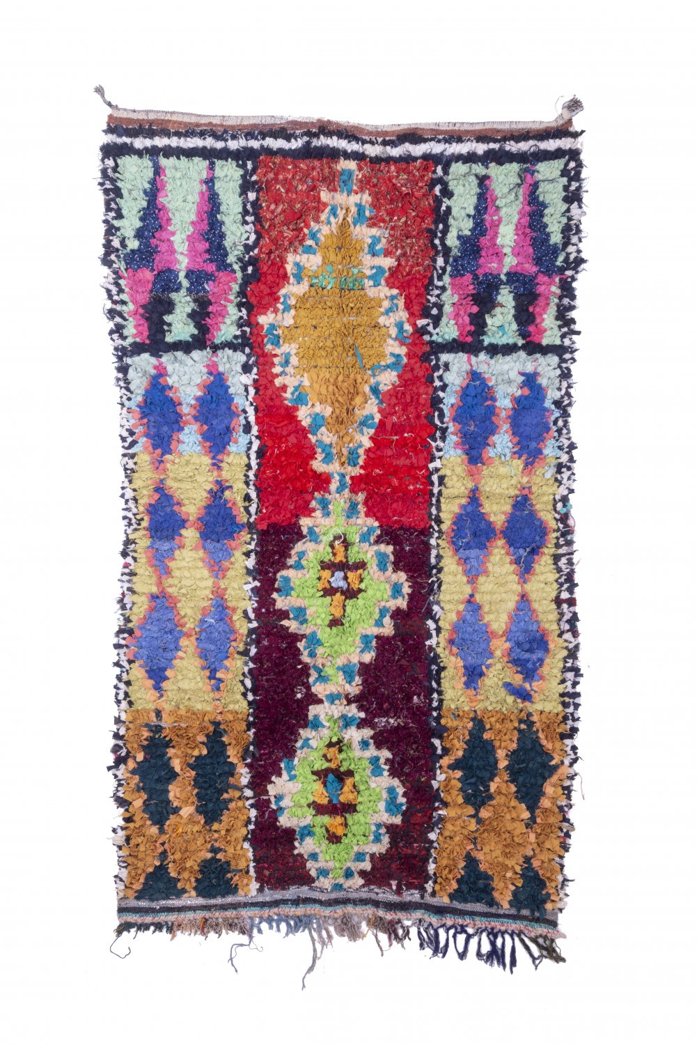 Marokkolainen Kilim matto Boucherouite 245 x 135 cm