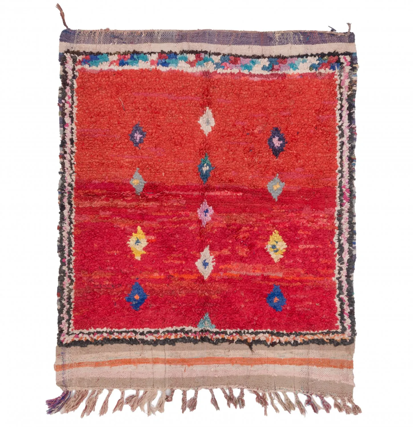 Marokkolainen Kilim matto Boucherouite 170 x 135 cm
