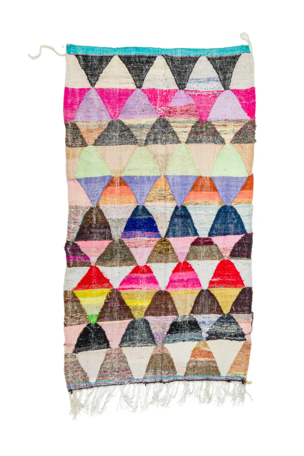 Marokkolainen Kilim matto Boucherouite 145 x 270 cm