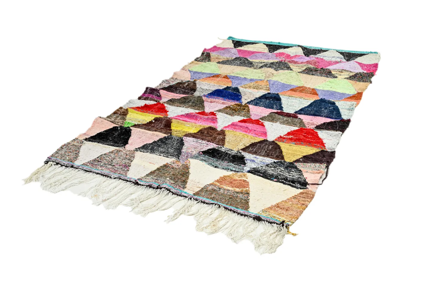 Marokkolainen Kilim matto Boucherouite 145 x 270 cm