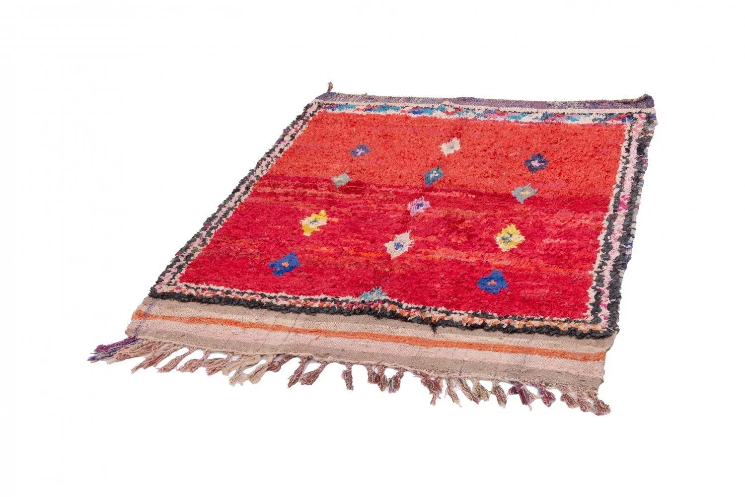 Marokkolainen Kilim matto Boucherouite 170 x 135 cm